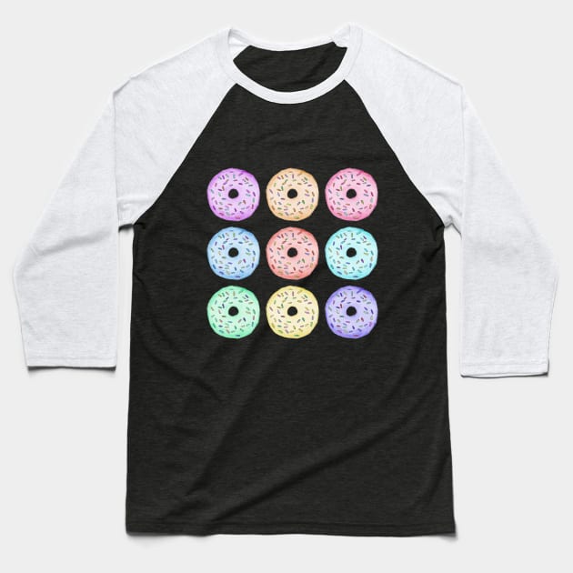 Donuts & Sprinkles Baseball T-Shirt by JeffreyYi